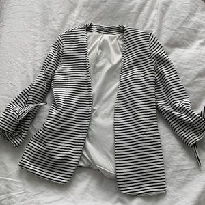 Olivia Moon striped open front blazer